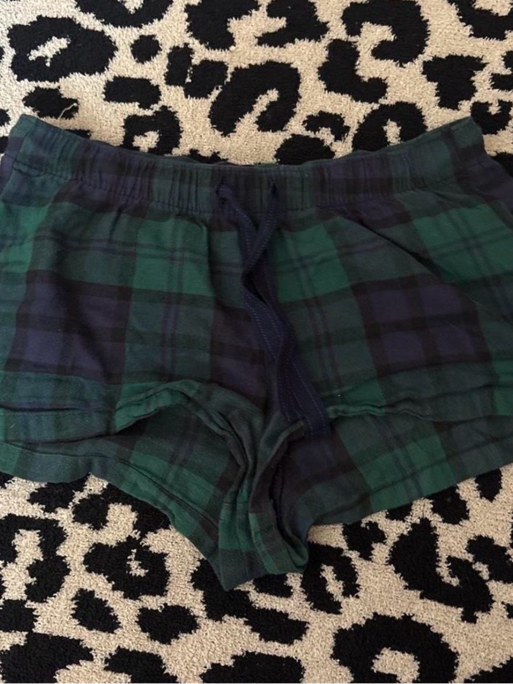 Target Green & Navy Plaid Women's Lounge Shorts